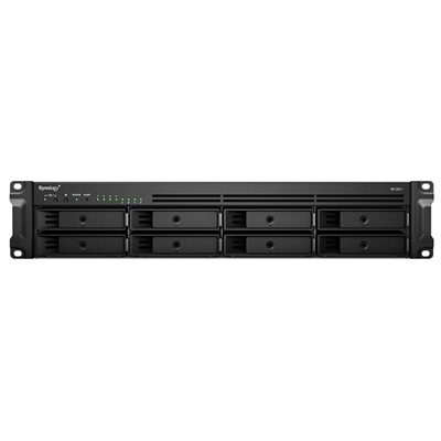 NAS SYNOLOGY RS1221RP+ X 8HD 3.5"/2.5"SATA-NO HD-RACK 4U-QUADCORE 2.2GHZ-DDR4 4GB ECC-4P 1GBE RJ45-2P USB+1PESATA-SUPP.40 TEL.