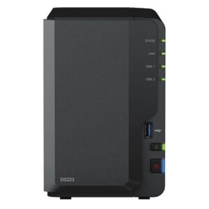 NAS SYNOLOGY DS223 X 2HD 3.5"/2.5" SATA2/3-NO HD-CPU REALTEK RTD1619B -2GB DDR4-1P GIGA-3P USB-1P RJ45