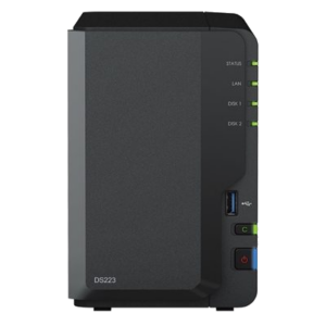 NAS SYNOLOGY DS223 X 2HD 3.5"/2.5" SATA2/3-NO HD-CPU REALTEK RTD1619B -2GB DDR4-1P GIGA-3P USB-1P RJ45
