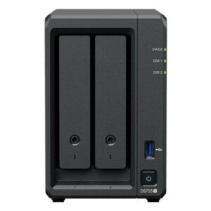 NAS SYNOLOGY DS725+ X 2HD 3.5/2.5SATA2/3-NO HD- AMD RYZEN R1600-DDR4 4GB-2P 1P LAN 2.5GBIT/S-1P1GBIT/S