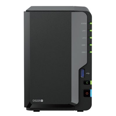NAS SYNOLOGY DS225+ X 2HD 3.5"/2.5" SATA2/3 - NO HD - CELERON J4125 -2GB DDR4-1P LAN RJ45 1GBE 1P LAN RJ45 2.5GBE-2P