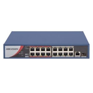 SWITCH 16P LAN 10/100M HIKVISION DS-3E0318P-E/M(B) 16P POE + 2P UPLINK 1000M- DESKTOP QOS - 135W FINO:31/03