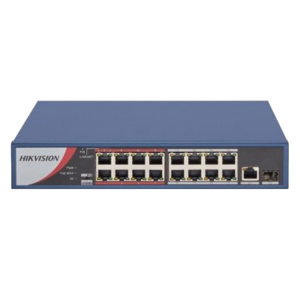 SWITCH 16P LAN 10/100M HIKVISION DS-3E0318P-E/M(B) 16P POE + 2P UPLINK 1000M- DESKTOP QOS - 135W FINO:31/03