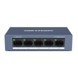 SWITCH 5P LAN 10/100M HIKVISION DS-3E0105-ORJ45UNMANAGED - ACCIAIO FINO:31/03