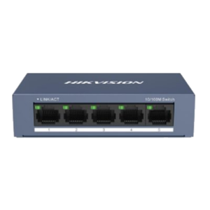SWITCH 5P LAN 10/100M HIKVISION DS-3E0105-ORJ45UNMANAGED - ACCIAIO FINO:31/03