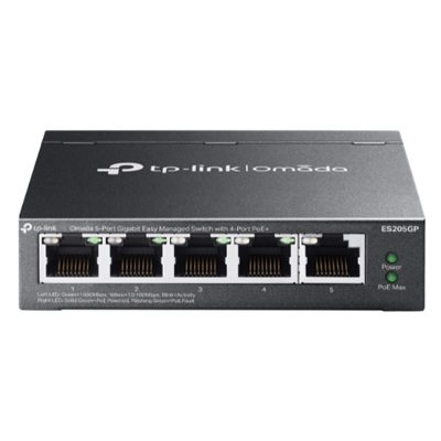 SWITCH 5P LAN GIGABIT POE+ TP-LINK ES205GP EASY MANAGED4P GIGABIT POE(INTEG,CONTR.OMADA SDN) FINO:31/03