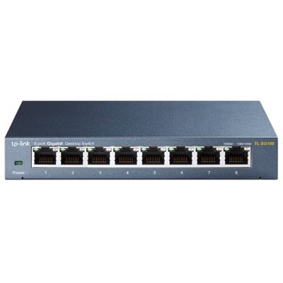 SWITCH 8P LAN GIGABIT TP-LINK TL-SG108 METAL SUPPORTS GMP SNOOPING,IEEE802.1P QOS, PLUGANDPLAY -GARANZIA 3 ANNI FINO:31/03