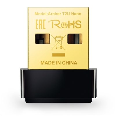 ADATTATORE WIRELESS AC600 DUAL BAND TP-LINK ARCHER T2U NANO USB2.0 150MBPS A 2.4GHZ + 433MBPS A 5GHZ 802.11AC/A/B/G/N FINO:31/03