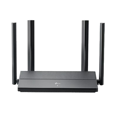 WIRELESS ROUTERWI-FI6 AX1500 TP-LINK EX141 DUAL BAND 1201M A 5GHZ+300M A 2.4GHZ-1P WAN GIGABIT 3P LAN GIGABIT -4 ANTENNE