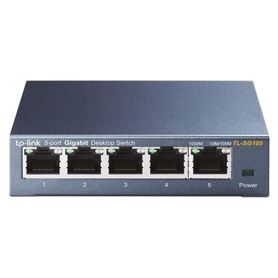 SWITCH 5P LAN GIGABIT TP-LINK TL-SG105 METAL SUPPORTS GMP SNOOPING,IEEE802.1P QOS, PLUGPLAY -GARANZIA 3 ANNI FINO:31/03