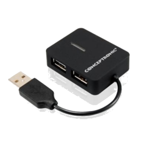 HUB MINI USB2.0 4P CONCEPTRONICS C4PUSB2 NERO - VEL. MASSIMA 480MBPS FINO:31/03