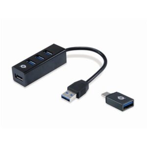 HUB USB3.0 4P CONCEPTRONIC HUBBIES04B CON ADATTATORE DA USB-C A USB-A FINO:31/03