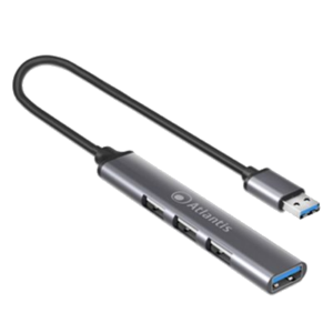 HUB USB3.0 4P ATLANTIS P014-UH313 1P USB3.0 +3P USB2.0 - MINI ALLUMINIO