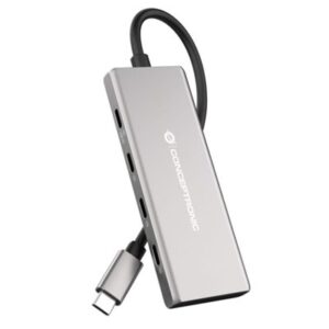 HUB USB3.2 GEN.2 7P CONCEPTRONIC HUBBIES17G10GBPS, USB-C X4, USB-A X3, 100W USB PD, ALUMINUM CASE