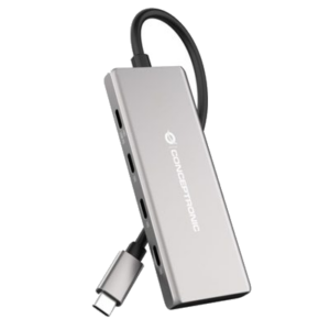 HUB USB3.2 GEN.2 7P CONCEPTRONIC HUBBIES17G10GBPS, USB-C X4, USB-A X3, 100W USB PD, ALUMINUM CASE