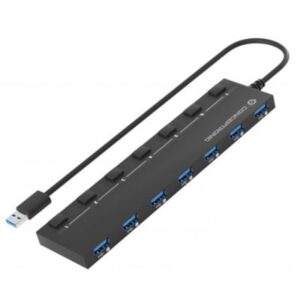 HUB USB3.0 7P CONCEPTRONIC HUBBIES19BP CON ALIMENTATORE-CAVO 90 CM- INTERR.DI ALIMENTAZIONE INDIVID. USB 3.2 GEN 1 FINO:31/03