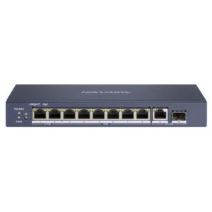 SWITCH 8P LAN GIGABIT HIKVISION DS-3E0510HP-E 8P POE + 1P RJ45 + 1 SFP UPLINK - DESKTOP - 802.3AF/AT/BT, PORT 1-2 SUP FINO:31/03