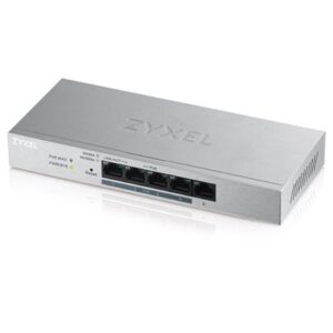 SWITCH 5P LAN GIGABIT ZYXELGS1200-5HP-EU0101F/GS1200-5HPV2-EU0101FUNMANAGED PLUS (4P POE, EROG. FINO 60W) FINO:31/12