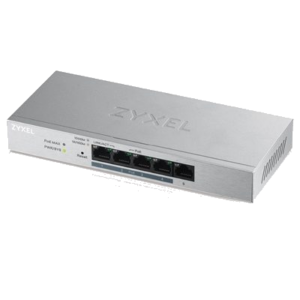 SWITCH 5P LAN GIGABIT ZYXELGS1200-5HP-EU0101F/GS1200-5HPV2-EU0101FUNMANAGED PLUS (4P POE, EROG. FINO 60W) FINO:31/12