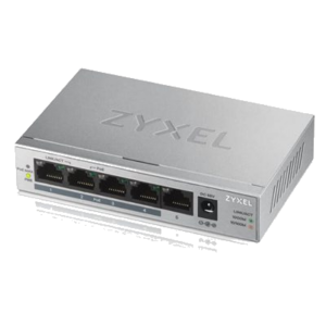 SWITCH 5P LAN GIGABIT ZYXELGS1005HP-EU0101F UNMANAGED (4P POE, EROG. FINO 60W) METALLO, DESKTOP
