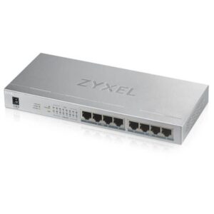 SWITCH 8P LAN GIGABIT ZYXELGS1008HP-EU0101F UNMANAGED (8P POE, EROG. FINO 60W) METALLO, DESKTOP