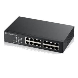 SWITCH 16P LAN GIGABIT ZYXEL GS1100-16-EU0102F/GS1100-16-EU0103F SWITCH UNMANAGED,16P DESIGN SENZA VENTOLE, DESKTOP/RACK