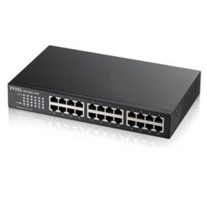 SWITCH 24P LAN GIGABIT ZYXEL GS1100-24E-EU0103F SWITCH UNMANAGED, 24P GIGA DESKTOP/RACK (DESIGN SENZA VENTOLE) GARANZ FINO:31/03