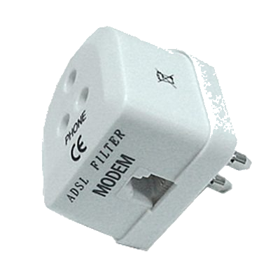 FILTRO ADSL OEM T-1000TR TRIPOLARE SEPARAZIONE FONIA PER MODEM/ROUTER ADSL SU LINEA ANALOGICA PRESA TRIPOLARE/RJ11