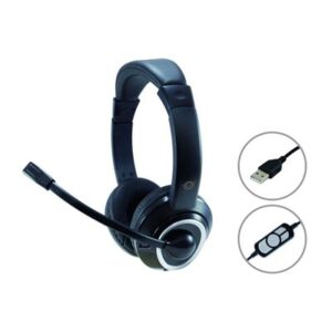 CUFFIE+MICROFONO CONCEPTRONIC POLONA01B NERE CON TELECOMANDO CON PULS.VOL.E DISAT.AUDIO - USB A - CAVO 2MT FINO:31/03