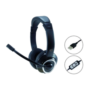 CUFFIE+MICROFONO CONCEPTRONIC POLONA01B NERE CON TELECOMANDO CON PULS.VOL.E DISAT.AUDIO - USB A - CAVO 2MT FINO:31/03