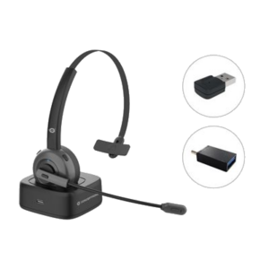 CUFFIE+MICROFONO WIRELESS CONCEPTRONIC POLONA03BDA BLUETOOTH NERE CON DOCK RICARICA - CANC. DEL RUMORE