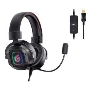 CUFFIE GAMING USB7.1 CONCEPTRONIC ATHAN02B - LED RGB- CON MICROFONO OMNIDIR.-CAVO 2.2MT FINO:31/03
