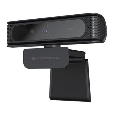 WEBCAM CONCEPTRONIC AMDIS09B CON RICONOSCIMENTO FACCIALE WINDOWS HELLO 1080P - OB.GRANDANGOLARE 80 GRADI- MICR.INTEGR.