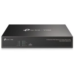 NVR IP TP-LINK VIGI VIGI NVR1004H-4P 4CANALI POE- -RISOL. FINO 8MP -4P POE+ 10/100MBPS-1 INTERF.SATA-2P USB2.0+1P VGA +1 HDMI 4K