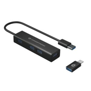 HUB USB3.0 A 4P CON ADATTATORE USB-C CONCEPTRONIC HUBBIES06B -VELOC.TRASF.5GB/S FINO:31/03