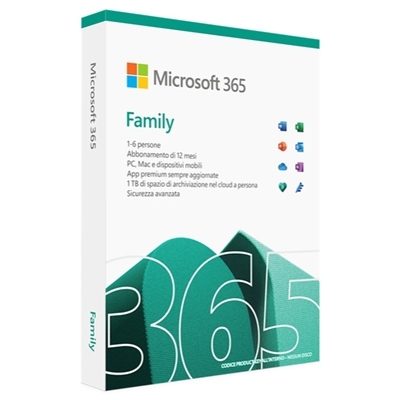 MICROSOFT 365 FAMILY EP2-32373 - SUBSCRIPTION 1 ANNO FY25H2 - MEDIALESS WIN/MAC
