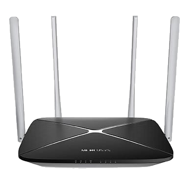 WIRELESS AC1200 ROUTER MERCUSYS AC12 -1200MBPS 2.4/5GHZ- 2T2R 802.11B/G/N/AC -1P 10/100 WAN-4P 10/100 LAN - 4 ANT.FISSE