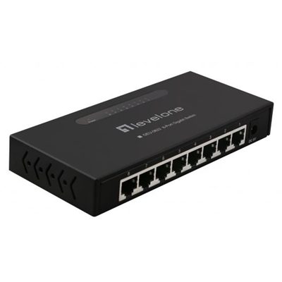 SWITCH 8P GIGABIT LEVELONE GEU-0822 IN METALLO (SUPPORTS 8K MAC ADDRESS) FINO:31/03