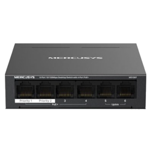 SWITCH 6P 10/100MBPSMERCUSYS MS106P DI CUI 4P POE+ -- ALIM.POE 67W