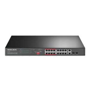 SWITCH 18P DI CUI 16P 10/100MBPS 2P GIGABITRACK. MERCUSYS MS118CP CON 16P POE+ -- ALIM.POE 190W