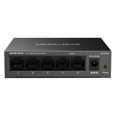 SWITCH 5P LAN 10/100/1000M MERCUSYS MS105GSDESKTOP - CUSTODIA IN METALLO