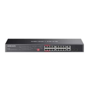 SWITCH 20P GIGABIT LAN RACK MERCUSYS MS120GP DI CUI 16P POE+ - 2P GIGABIT NON POE 2P GIGABIT SFP - ALIM.POE 192W