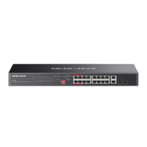 SWITCH 20P GIGABIT LAN RACK MERCUSYS MS120GP DI CUI 16P POE+ - 2P GIGABIT NON POE 2P GIGABIT SFP - ALIM.POE 192W
