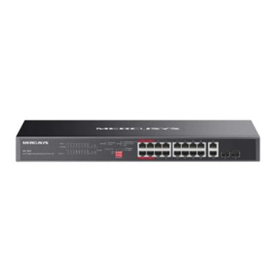 SWITCH 20P GIGABIT LAN RACK MERCUSYS MS120GP DI CUI 16P POE+ - 2P GIGABIT NON POE 2P GIGABIT SFP - ALIM.POE 192W