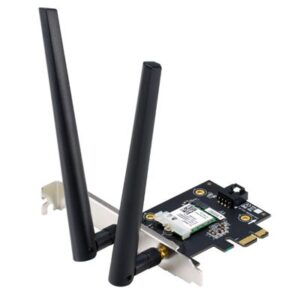 SCHEDA DI RETE ASUS PCE-AXE5400 TRI BAND PCI-E WIFI 6E (802.11AX) BT 5.2 WPA3 NETWORK SECURITY OFDMA + MU-MIMO 90IG07I0-ME0B10