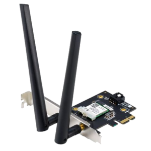 SCHEDA DI RETE ASUS PCE-AXE5400 TRI BAND PCI-E WIFI 6E (802.11AX) BT 5.2 WPA3 NETWORK SECURITY OFDMA + MU-MIMO 90IG07I0-ME0B10