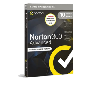 NORTON BOX 360 ADVANCED 2026 -- 10 DISPOSITIVI (21483713) - 200GB BACKUP FINO:27/03