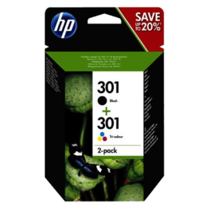 CARTUCCIA HP 301 MULTIPACK N9J72AE NERO+COLORE 190+165PG HVS