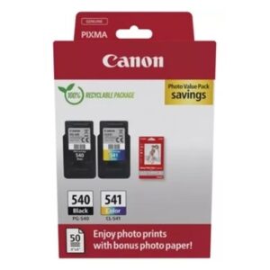 MULTIPACK CANON PG-540 + CL-541 + 50FG CARTA 10X15 5225B013 X MG2150/MG2250/MG3150/MG3650/MG3650S TS5150 TS5151