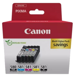 MULTIPACK CANON PGI-580 + CLI-581 BK/C/M/Y/K 5CART 2078C007 X TS6350/TS6351/TS8350/TS705
